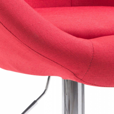 Barová stolička London, textil, chróm / červená - 5