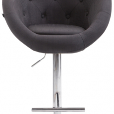 Barová stolička London, textil, chróm / čierna - 2