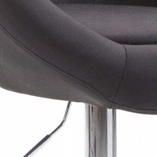 Barová stolička London, textil, chróm / čierna - 5