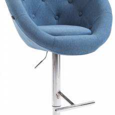 Barová stolička London, textil, chróm / modrá - 1