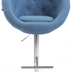 Barová stolička London, textil, chróm / modrá - 2