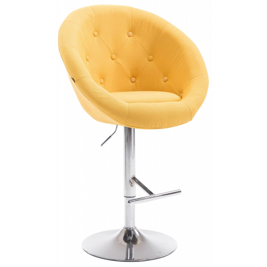 Barová stolička London, textil, chróm / žltá - 1