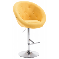 Barová stolička London, textil, chróm / žltá