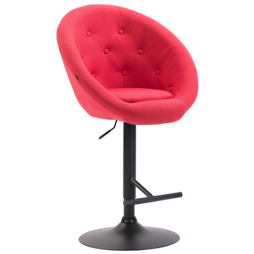 Barová stolička London, textil, čierna / červená - 1