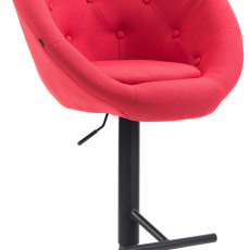 Barová stolička London, textil, čierna / červená - 1