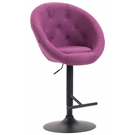Barová stolička London, textil, čierna / fialová - 1