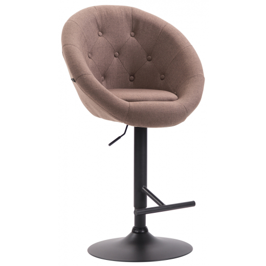 Barová stolička London, textil, čierna / hnedá - 1