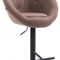 Barová stolička London, textil, čierna / hnedá - 1