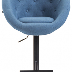 Barová stolička London, textil, čierna / modrá - 2