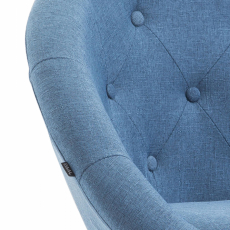 Barová stolička London, textil, čierna / modrá - 4