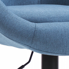 Barová stolička London, textil, čierna / modrá - 5