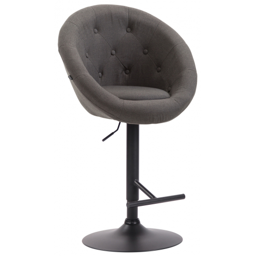 Barová stolička London, textil, čierna / tmavo šedá - 1