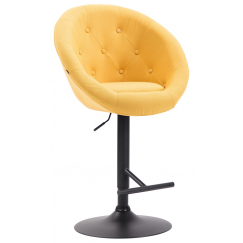 Barová stolička London, textil, čierna / žltá