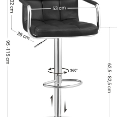 Barová stolička Lydie (súprava 2 ks), čierna - 5
