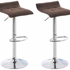Barová stolička Madison (SET 2 ks), textil, hnedá - 5