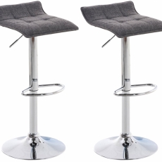 Barová stolička Madison (SET 2 ks), textil, svetlo šedá - 5