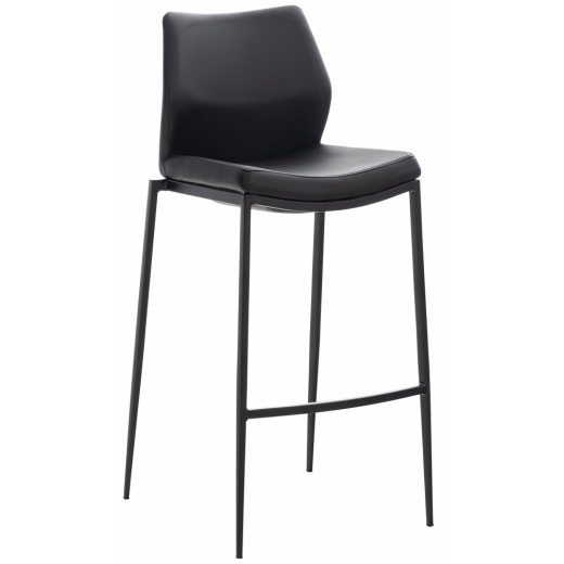 Barová stolička Matola, syntetická koža, čierna - 1