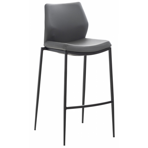 Barová stolička Matola, syntetická koža, šedá - 1