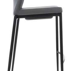 Barová stolička Matola, syntetická koža, šedá - 3
