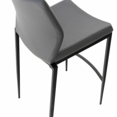 Barová stolička Matola, syntetická koža, šedá - 4
