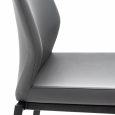 Barová stolička Matola, syntetická koža, šedá - 6