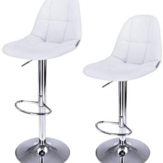 Barová stolička May (súprava 2 ks), biela - 1