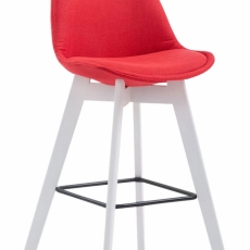 Barová stolička Metz, textil, biela / červená - 1