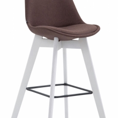 Barová stolička Metz, textil, biela / hnedá - 1
