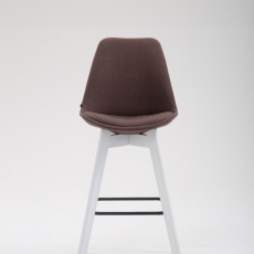 Barová stolička Metz, textil, biela / hnedá - 2