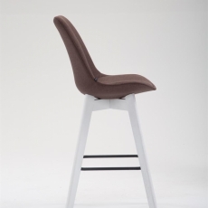 Barová stolička Metz, textil, biela / hnedá - 3