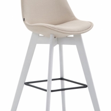 Barová stolička Metz, textil, biela / krémová - 1