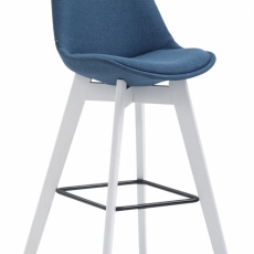 Barová stolička Metz, textil, biela / modrá - 1