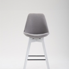 Barová stolička Metz, textil, biela / šedá - 2