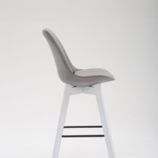 Barová stolička Metz, textil, biela / šedá - 3