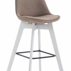 Barová stolička Metz, textil, biela / taupe - 1