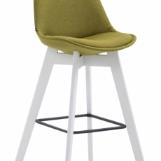 Barová stolička Metz, textil, biela / zelená - 1