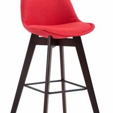 Barová stolička Metz, textil, hnedá / červená - 1