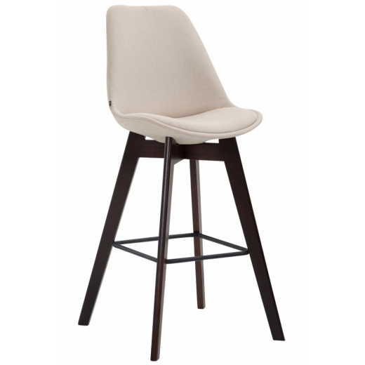 Barová stolička Metz, textil, hnedá / krémová - 1