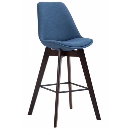 Barová stolička Metz, textil, hnedá / modrá - 1