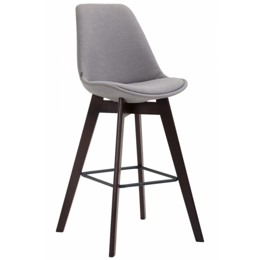 Barová stolička Metz, textil, hnedá / šedá - 1