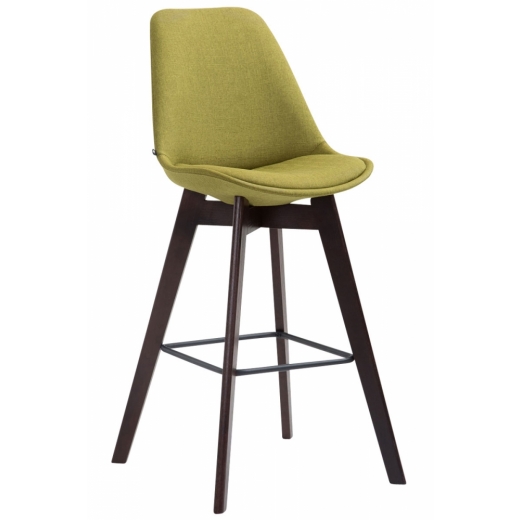 Barová stolička Metz, textil, hnedá / zelená - 1
