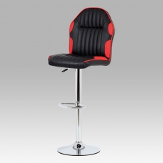 Barová stolička Milada, čierna/červená - 1