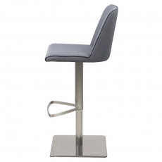 Barová stolička na nerezovej podnoži Ajka, sivá - 6