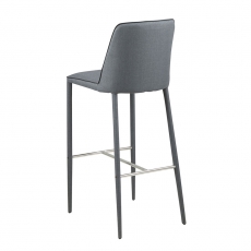 Barová stolička na štvornohej podnoži Ajka, sivá - 9