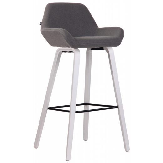 Barová stolička Newnan, biela / tmavo šedá - 1