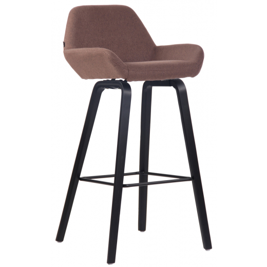 Barová stolička Newnan, čierna / hnedá - 1