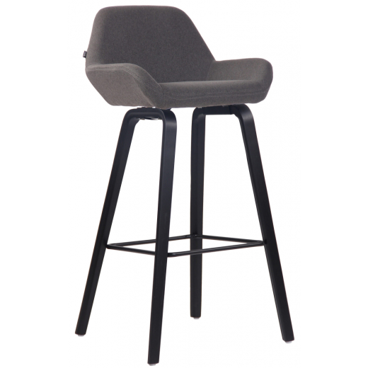 Barová stolička Newnan, čierna / tmavo šedá - 1