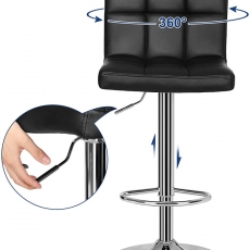 Barová stolička Nick (súprava 2 ks), čierna - 3