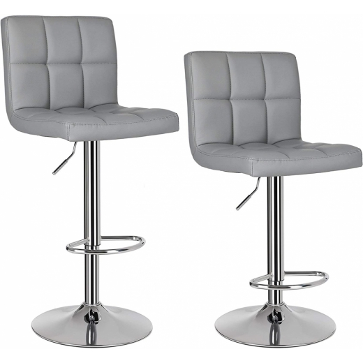Barová stolička Nick (súprava 2 ks), sivá - 1