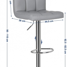 Barová stolička Nick (súprava 2 ks), sivá - 3